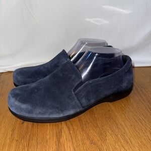 Abeo Womens Ayka Flat Size 8.5 Blue Suede Shoe Arch Support Loafer‎ SlipOn Comfy